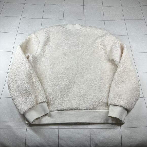 Zyia Jacket Womens XXL Cream Ivory Sherpa Bomber Full Zip Athletic Neutral - Picture 3 of 9
